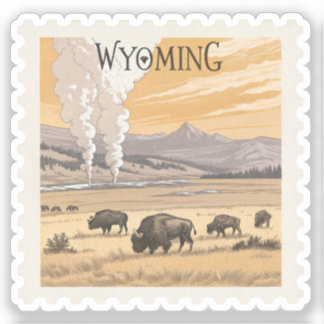Wyoming Yellowstone Bizon Geiser Vintage Sticker