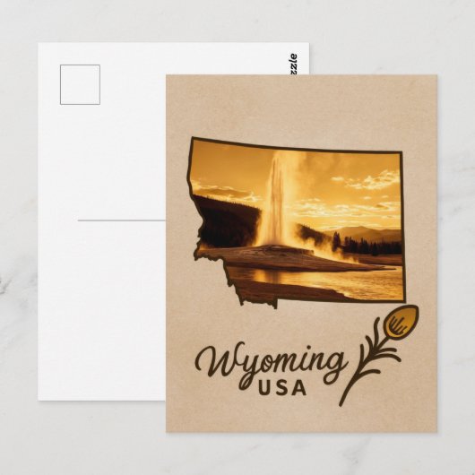 Wyoming Yellowstone National Park Geyser Reizen Briefkaart (Voorkant / Achterkant)