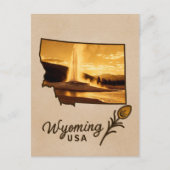 Wyoming Yellowstone National Park Geyser Reizen Briefkaart (Voorkant)