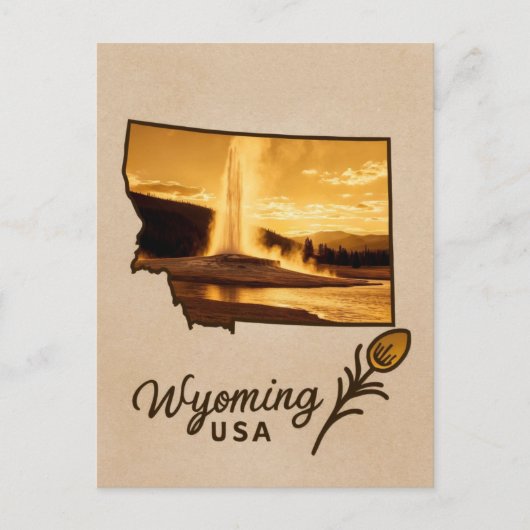 Wyoming Yellowstone National Park Geyser Reizen Briefkaart (Voorkant)