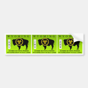 Wyoming Zombie Hunting Permit Bumpersticker