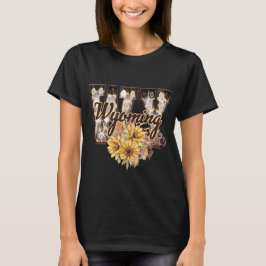 Wyoming zonnebloemretro t-shirt