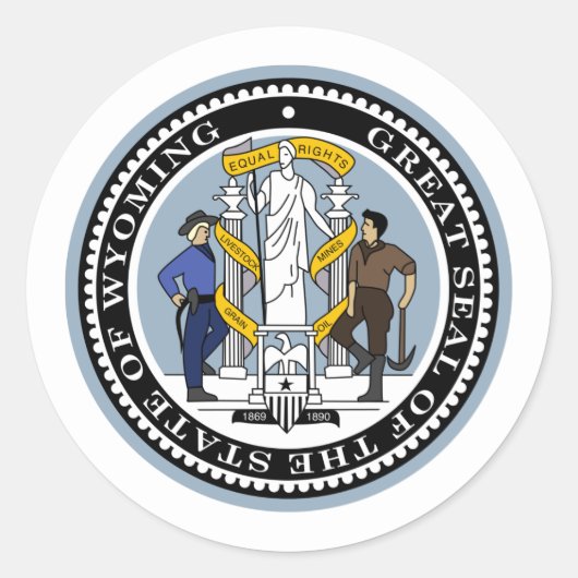 Wyomingite Seal, Zegel van Wyoming Sticker (Voorkant)