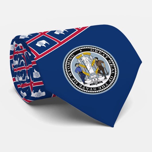 Wyomingite Vlag & Zegel, Vlag van Wyoming Stropdas (Opgerold)