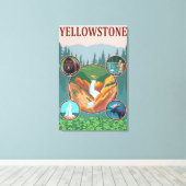 WyomingYellowstone Collage Canvas Afdruk (Insitu (Houten vloer))