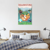 WyomingYellowstone Collage Canvas Afdruk (Insitu (Slaapkamer))