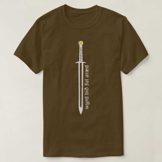 Wyrd Bith Ful Araed Uhtred Sword T-shirt (Design voorkant)