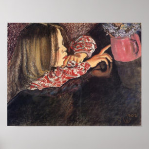 Wyspianski, Helenka met Vase of Flowers, 1902 Poster