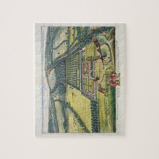 Wytham in het graafschap Berkshire gegraveerd door Legpuzzel (Verticaal)