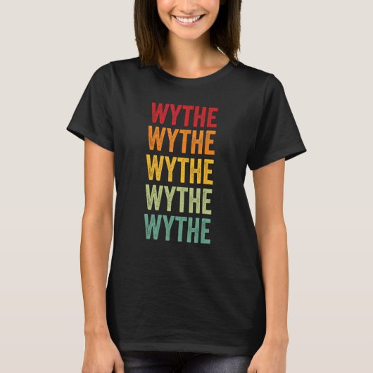 Wythe County Virginia Rainbow Text Design T-shirt (Voorkant)