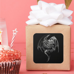 Wyvern Dragon is Fantasy Mythical Creats Class Vierkante Sticker