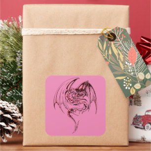 Wyvern Dragon is Fantasy Mythical Creats Class Vierkante Sticker