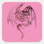Wyvern Dragon is Fantasy Mythical Creats Class Vierkante Sticker (Voorkant)