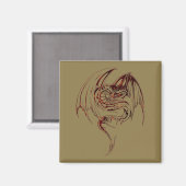 Wyvern Dragon zijn fantasy Mythical Creaters Magneet (Voorkant / Achterkant)