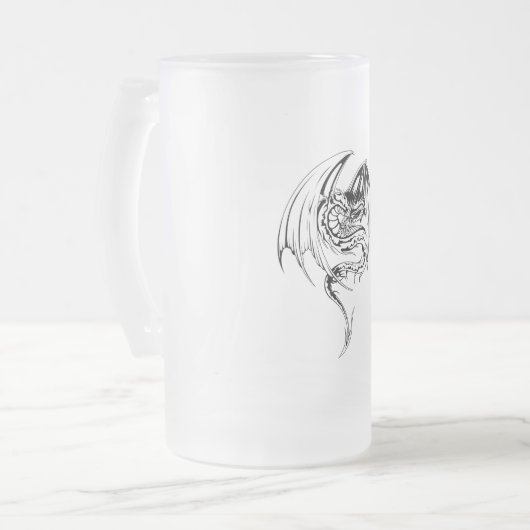 Wyvern Dragon zijn fantasy Mythical Creaters Matglas Bierpul (Voorkant links)