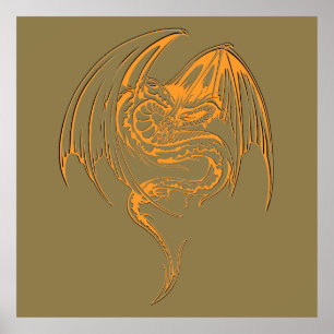 Wyvern Dragon zijn fantasy Mythical Creaters Poster