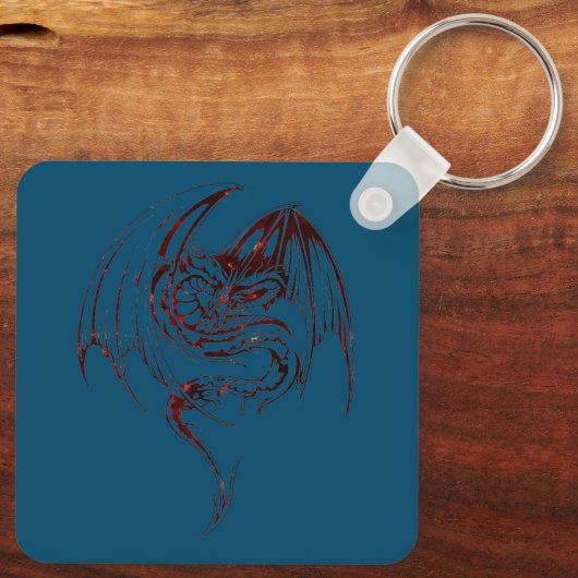 Wyvern Dragon zijn fantasy Mythical Creaters Sleutelhanger (Achterkant)