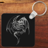 Wyvern Dragon zijn fantasy Mythical Creaters Sleutelhanger (Achterkant)