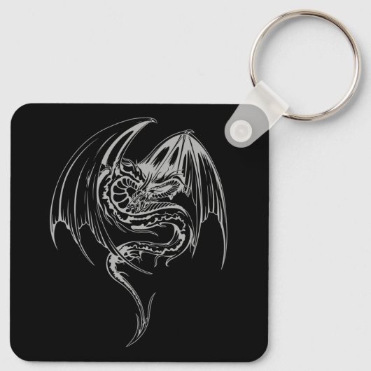 Wyvern Dragon zijn fantasy Mythical Creaters Sleutelhanger (Achterkant)