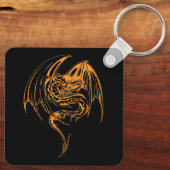 Wyvern Dragon zijn fantasy Mythical Creaters Sleutelhanger (Achterkant)