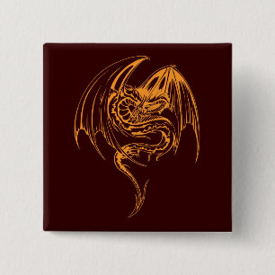 Wyvern Dragon zijn fantasy Mythical Creaters Vierkante Button 5,1 Cm