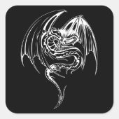 Wyvern Dragon zijn fantasy Mythical Creaters Vierkante Sticker (Voorkant)