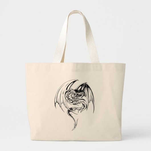 Wyvern Dragon zijn fantasy Mythical Creats Large Grote Tote Bag (Voorkant)