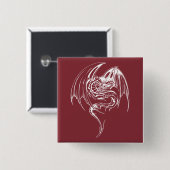 Wyvern Dragon zijn fantasy Mythical Creatures Pinb Vierkante Button 5,1 Cm (Voorkant /achterkant)