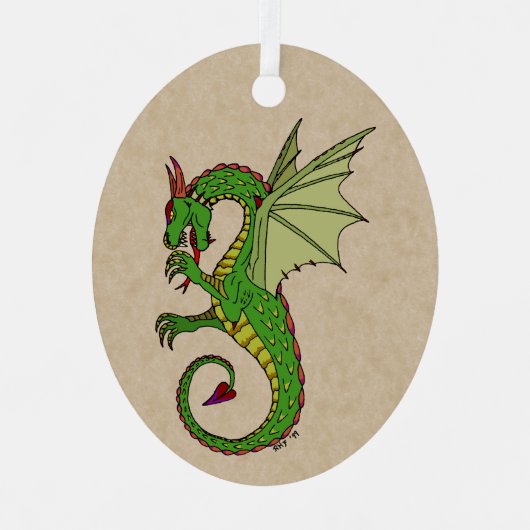 Wyvern Metalen Ornament (Voorkant)