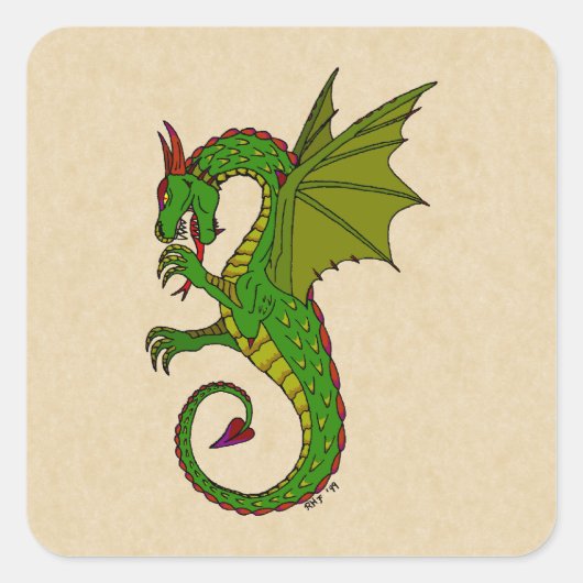 Wyvern Vierkante Sticker (Voorkant)