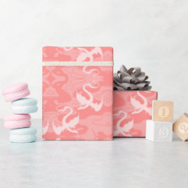 Wyverns in Roze Cadeaupapier