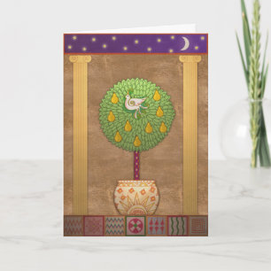 X009 Patrijs in een Boom van de Peer Feestdagen Kaart