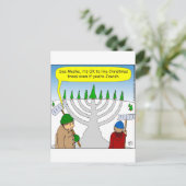 x04 Joden ook als Kerstmis - cartoon Feestdagenkaart (Staand voorkant)