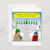 x04 Joden ook als Kerstmis - cartoon Feestdagenkaart (Voorkant / Achterkant)