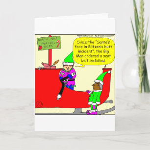 x07 Santa Hit Blitzen kont - Santa cartoon Feestdagen Kaart