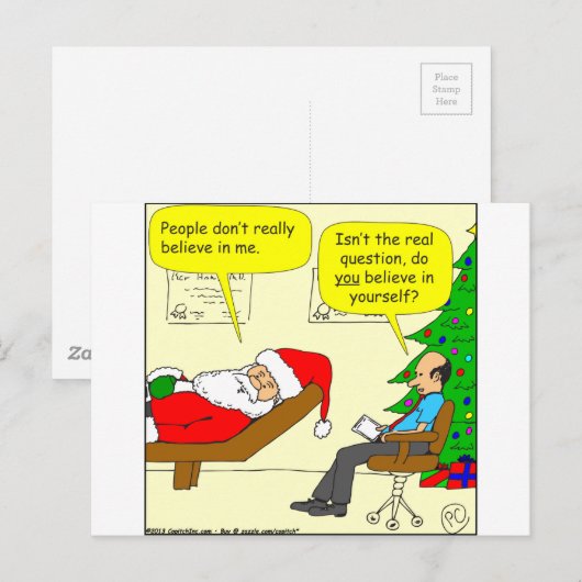 x19 komt in uzelf cartoon voor briefkaart (Voorkant / Achterkant)