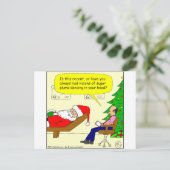 x30 Santa praat met zijn therapeut - Cartoon Feestdagenkaart (Staand voorkant)