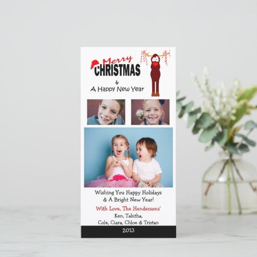 X4 de Kerstkaarten van het Riet van het Snoep van Feestdagenkaart (Staand voorkant)