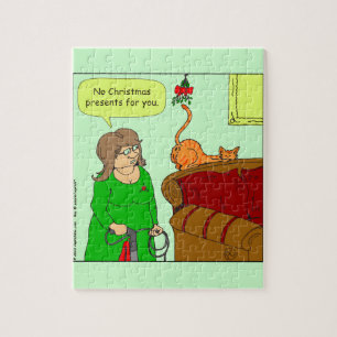 x55 Kat, dikke kerstman, cartoon Legpuzzel