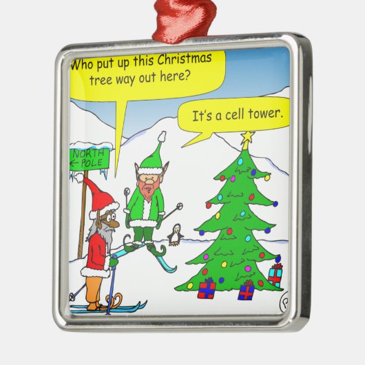 x56-cel tower cartoon kerstboom metalen ornament (Links)