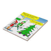 x56-cel tower cartoon kerstboom tegeltje (Zijkant)