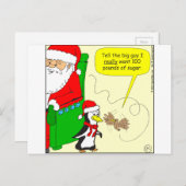 x61 kerstsuiker cartoon kolibrie feestdagenkaart (Voorkant / Achterkant)