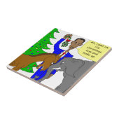 x69 ezel olifant president Obama cartoon Tegeltje (Zijkant)