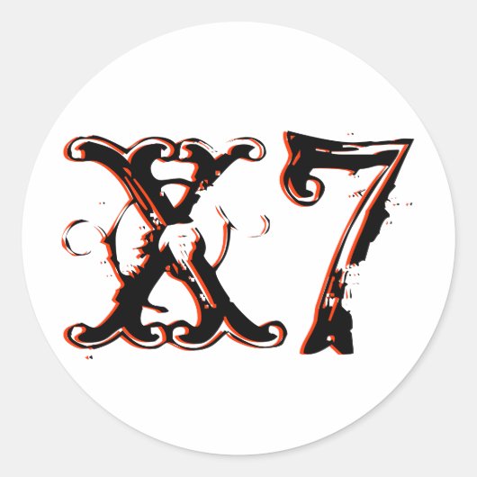 X7 Cirkel Ronde Sticker (Voorkant)