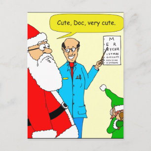 x80 schattige cartoon van de oogarts briefkaart