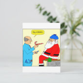 x85 Santa say ahhh Cartoon Feestdagenkaart (Staand voorkant)