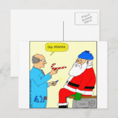 x85 Santa say ahhh Cartoon Feestdagenkaart (Voorkant / Achterkant)