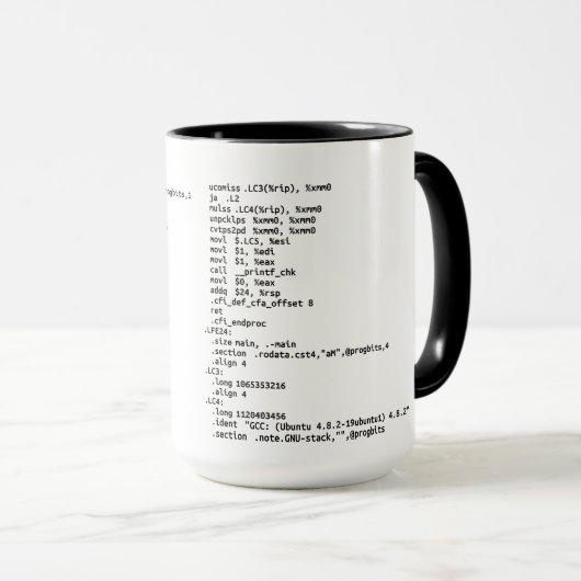 x86 Assemblage "Hoeveelheid koffie" Mok (Voorkant rechts)