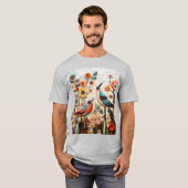 X9 watermerk Design - Voor vogels Liefde Bloemen T-shirt (Voorkant volledig)