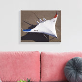 X-48B Onbemande luchtvaartuigen met blanco vleugel Canvas Afdruk (Insitu (Woonkamer))
